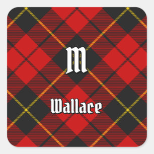 Klan Wallace Tartan Square Sticker Fyrkantigt Klistermärke