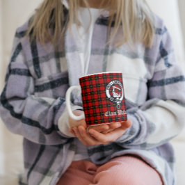 Klan Wallace Vapensköld Badge och Tartan Kaffemugg