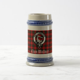Klan Wallace Vapensköld Badge och Tartan Sejdel