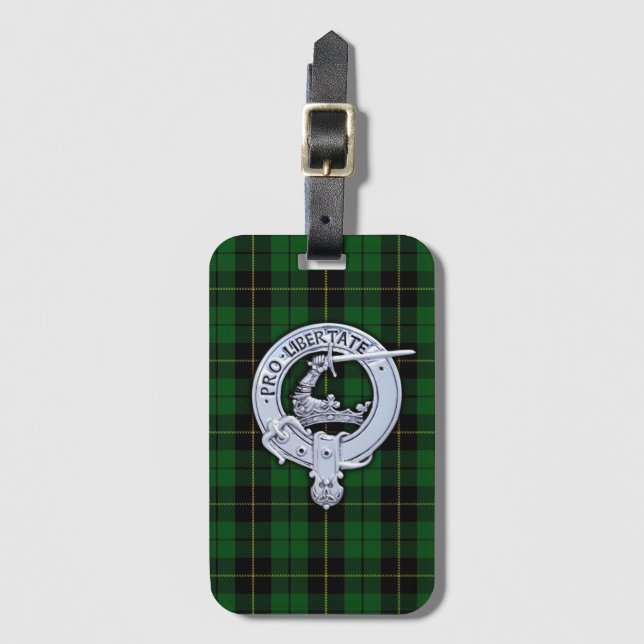 Klan Wallace Vapensköld & Hunting Tartan Bagagebricka (Framsida vertikal)