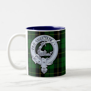 Klan Wallace Vapensköld & Hunting Tartan Två-Tonad Mugg
