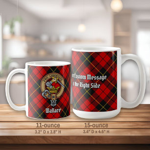 Klan Wallace Vapensköld över Tartan Kaffemugg