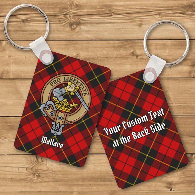 Klan Wallace-Vapensköld över Tartan Keychain Nyckelring (Skapare uppladdad)