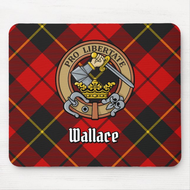 Klan Wallace Vapensköld över Tartan Musmatta (Framsidan)