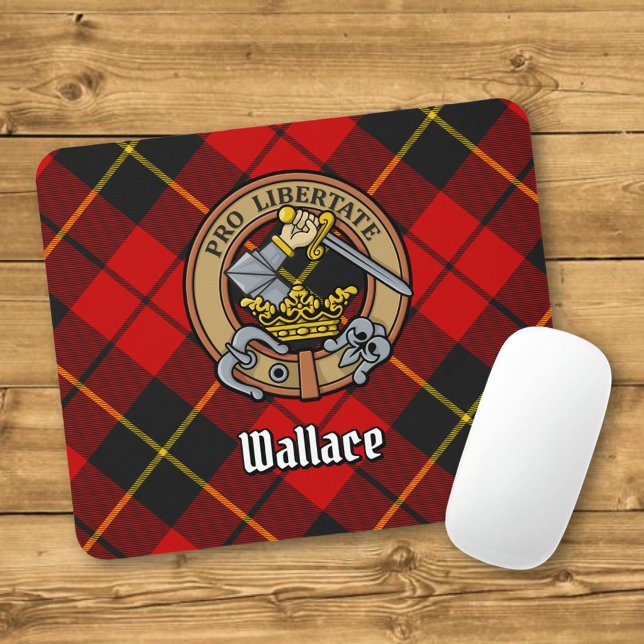Klan Wallace Vapensköld över Tartan Musmatta (Skapare uppladdad)