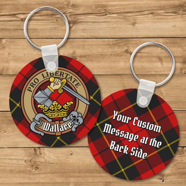 Klan Wallace Vapensköld över Tartan Nyckelring (Skapare uppladdad)