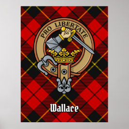 Klan Wallace Vapensköld över Tartan Poster