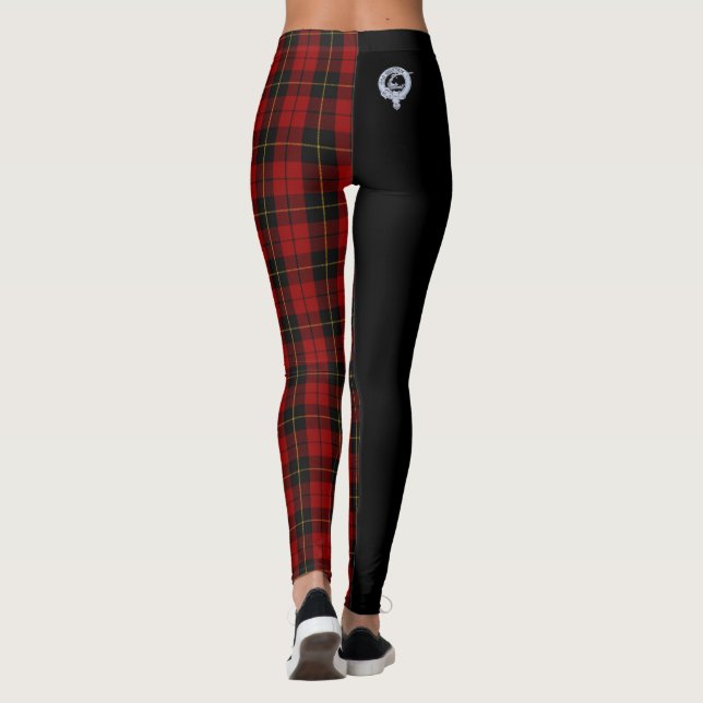 Klan Wallace Vapensköld & Tartan / Black Leggings (Baksida)