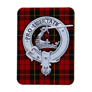 Klan Wallace Vapensköld & Tartan Magnet