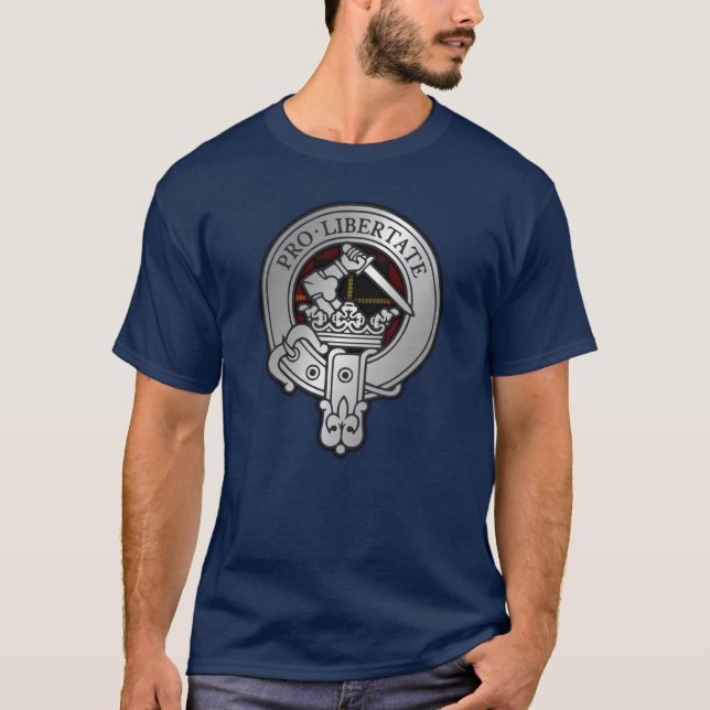Klan Wallace Vapensköld & Tartan T Shirt (Framsida)