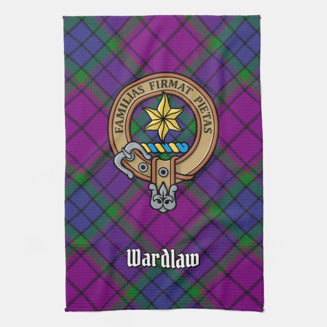 Klan Wardlaw Vapensköld över Tartan Kökshandduk (Vertikal)