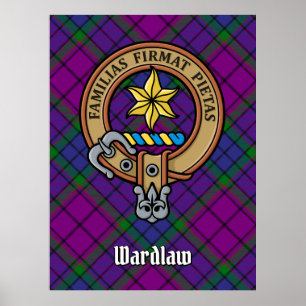 Klan Wardlaw Vapensköld över Tartan Poster