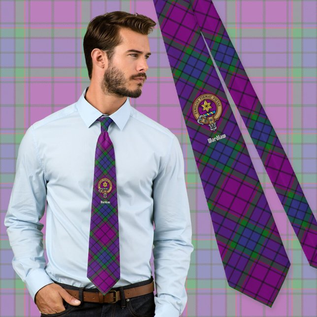 Klan Wardlaw Vapensköld över Tartan Slips (Skapare uppladdad)