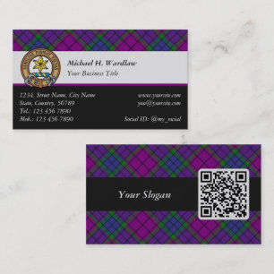 Klan Wardlaw Vapensköld över Tartan Visitkort