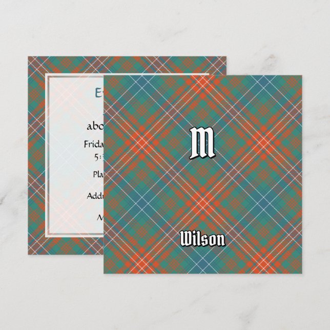 Klan Wilson Ancient Tartan Inbjudningar (Fram/baksida)