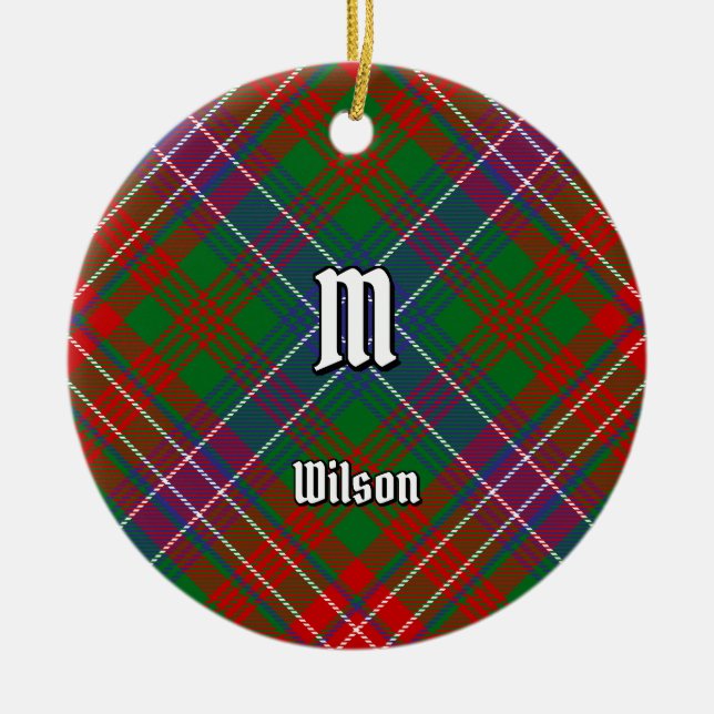 Klan Wilson Modern Tartan Julgransprydnad Keramik (Framsidan)