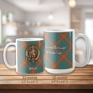 Klan Wilson Vapensköld över Ancient Tartan Kaffemugg