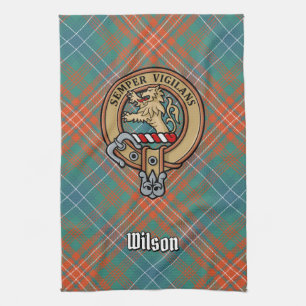Klan Wilson Vapensköld över Ancient Tartan Kökshandduk