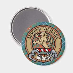 Klan Wilson Vapensköld över Ancient Tartan Magnet