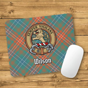 Klan Wilson Vapensköld över Ancient Tartan Musmatta