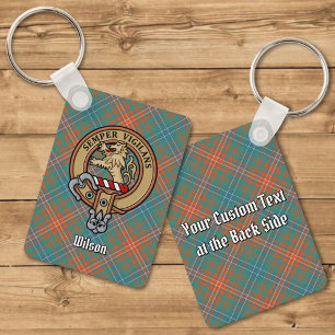 Klan Wilson Vapensköld över Ancient Tartan Nyckelring