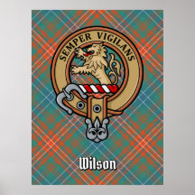Klan Wilson Vapensköld över Ancient Tartan