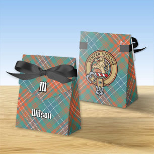 Klan Wilson Vapensköld över Ancient Tartan Presentaskar