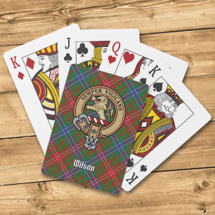 Klan Wilson Vapensköld över Modern Tartan Casinokort
