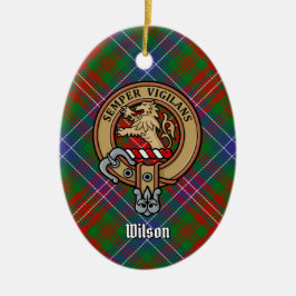 Klan Wilson Vapensköld över Modern Tartan Julgransprydnad Keramik