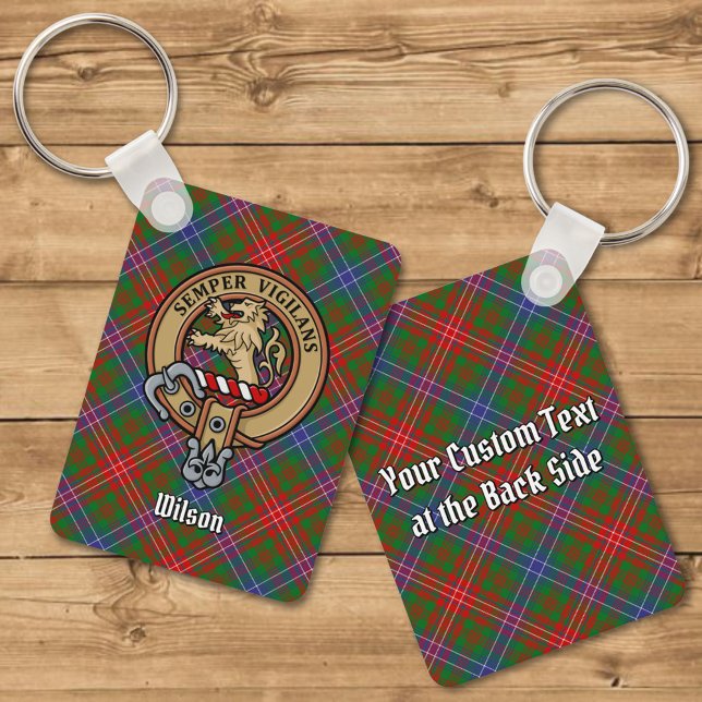 Klan Wilson Vapensköld över Modern Tartan Nyckelring (Skapare uppladdad)