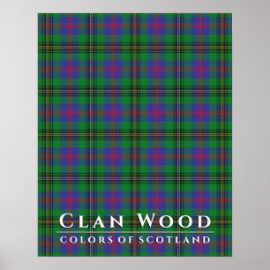 Klan Wood Färg of Scotland Hunting Tartan Poster