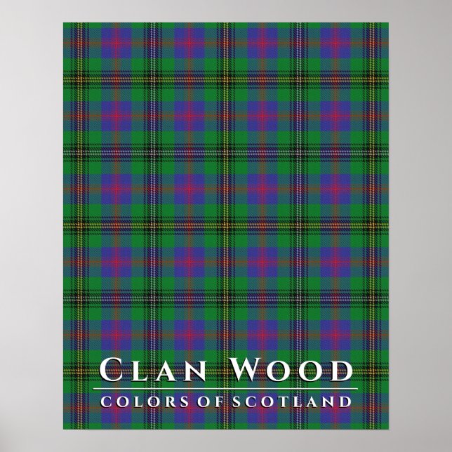 Klan Wood Färg of Scotland Hunting Tartan Poster (Framsidan)