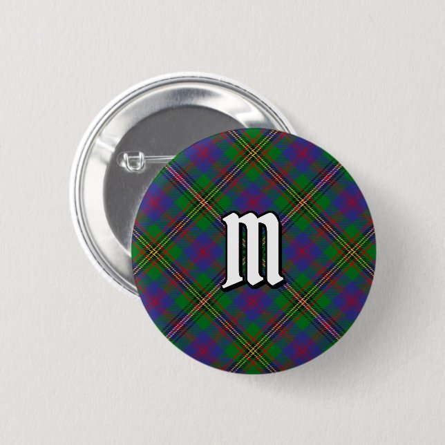 Klan Wood Tartan Button Knapp (Framsida & baksida)