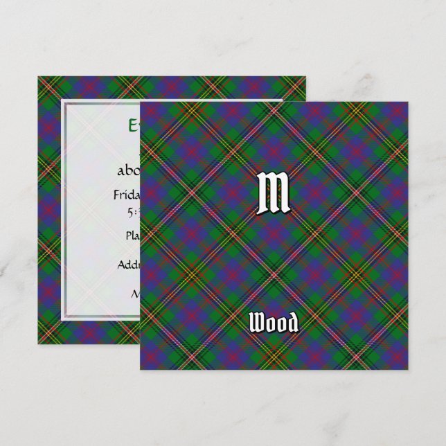 Klan Wood Tartan Inbjudningar (Fram/baksida)