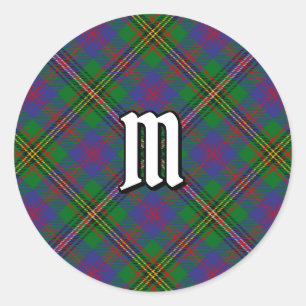 Klan Wood Tartan Runt Klistermärke
