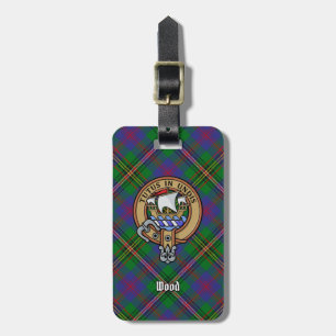 Klan Wood Vapensköld över Tartan Bagagebricka