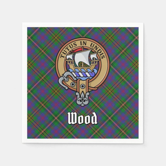 Klan Wood Vapensköld över Tartan Pappersservett (Framsidan)