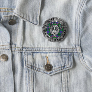 Klan Wood Vapensköld & Tartan Knot Knapp