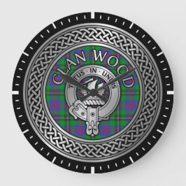 Klan Wood Vapensköld & Tartan Knot Stor Klocka