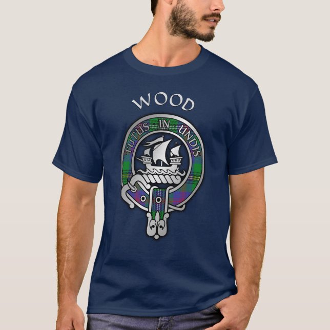Klan Wood Vapensköld & Tartan T-Shirt (Framsida)