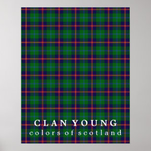 Klan Young Färg i Scotland Tartan Poster