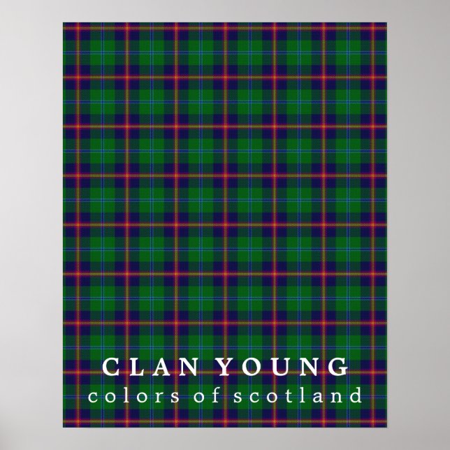 Klan Young Färg i Scotland Tartan Poster (Framsidan)