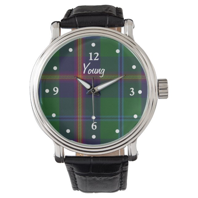 Klan Young Tartan Play Faced Anpassningsbar Watch Armbandsur (Framsida)