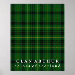 KlanArthur färger av den Skottland tartanen Poster