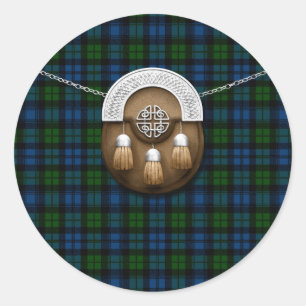 KlanCampbell militär Tartan och Sporran Runt Klistermärke
