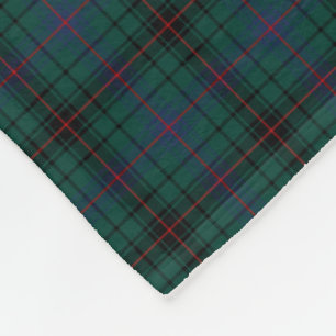KlanDavidson mörk - grön Tartan Fleecefilt