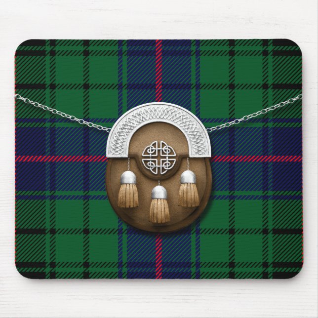 KlanDavidson Tartan och Sporran Musmatta (Framsidan)