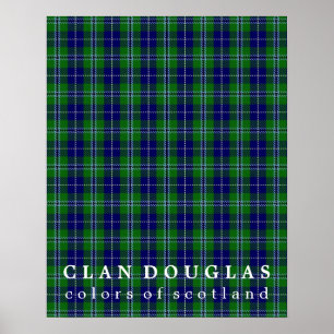 KlanDouglas färger av den Skottland tartanen Poster