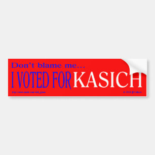 "klandra inte mig, mig röstade för Kasich" rikli Bildekal
