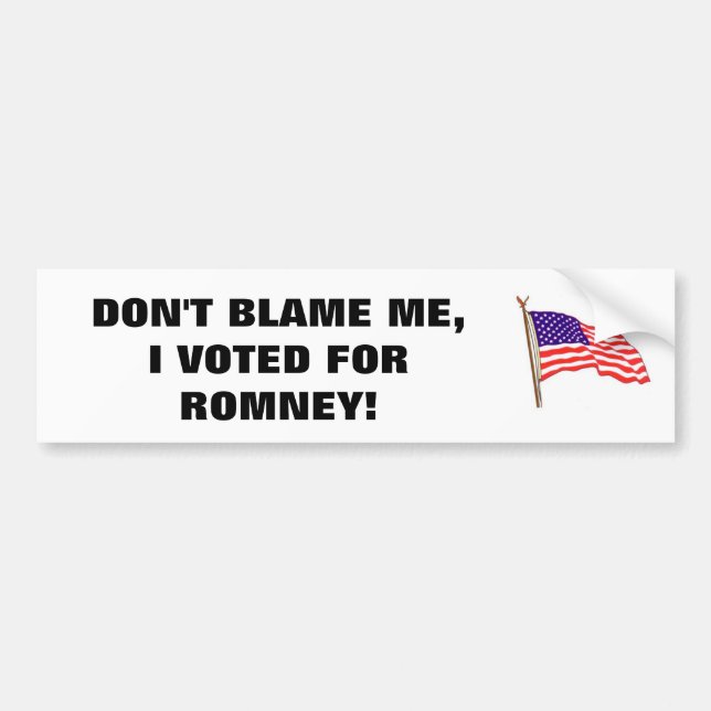 KLANDRA INTE MIG, MIG RÖSTADE FÖR ROMNEY! BILDEKAL (Framsidan)